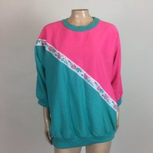 Vintage 80's Stepping Up Shirt Floral Oversized P2